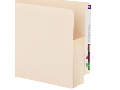 Smead End Tab File Pocket, Reinforced Straight-Cut Tab, 3.5 Expansion, Manila Gusset, Letter Size,