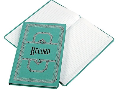 Boorum & Pease 66 Series Record Book, 7.63W x 12.13L, Blue, 150 Sheets/Book (ESS-66-300-R)
