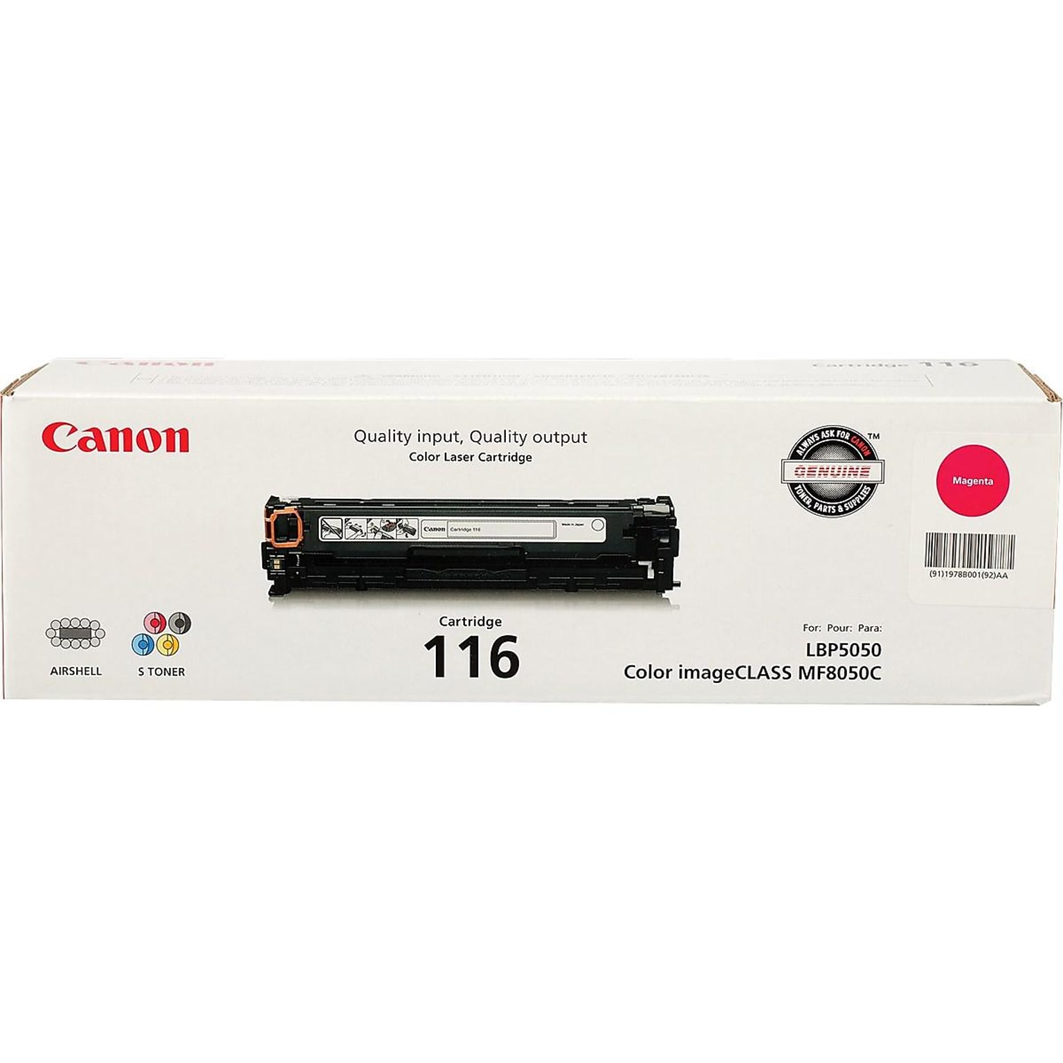 Canon 116 Magenta Standard Yield Toner Cartridge (1978B001AA)
