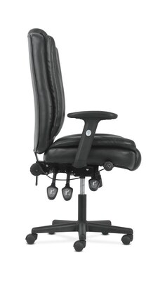 Sadie High-Back Task Chair, Height Adjustable Arms, Height Adjustable Back, Black Leather (BSXVST331)