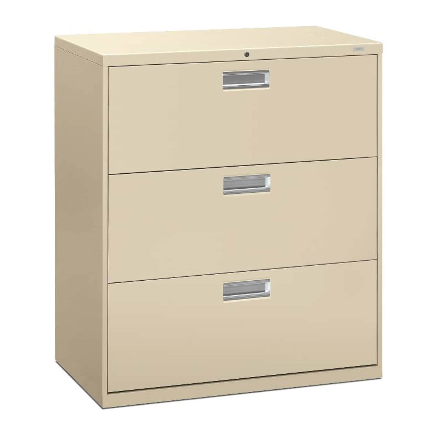 HON Brigade 600 Series 3 File Drawers Lateral File Cabinet, Putty/Beige, Letter/Legal, 36W (HON683LL)