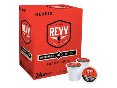 Revv No Surrender Coffee, Keurig® K-Cup® Pods, Dark Roast, 24/Box (6873)