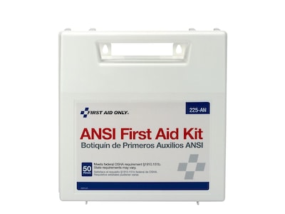 First Aid Only Plastic First Aid Kit with Medication, 50 People, 196 Pieces (225-AN)