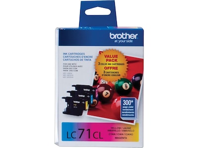 Brother LC713PKS Cyan/Magenta/Yellow Standard Yield Ink Cartridge,   3/Pack