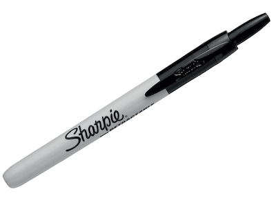 Sharpie Retractable Permanent Markers, Fine Tip, Black, 2/Pack (32724)