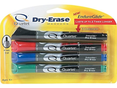  Quartet Magnetic Dry Erase Markers, Fine Point