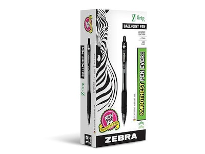 Zebra Z Grip Retractable Ballpoint Pens Medium Point 1.0mm