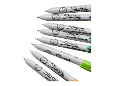 Sharpie 1742025 Retractable Ultra Fine Tip Permanent Marker, Assorted  Colors, 8/Set 