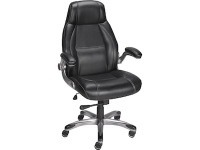 Quill Brand® Torrent Bonded Leather Manager Chair, Glossy Black (51283/20224)