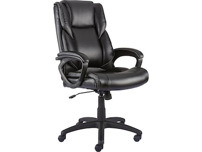 Office Star Screen Back Manager's Chair White Faux Leather