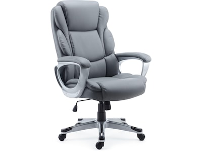 Quill Brand Mcallum Bonded Leather Manager Chair Gray 51474