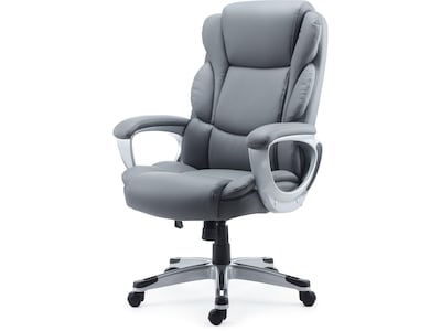 Quill Brand Mcallum Bonded Leather Manager Chair Gray 51474