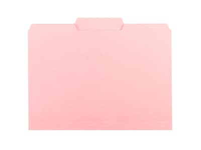Smead Interior File Folders, 1/3- Cut Tab, Letter Size, Pink, 100/Box (10263)