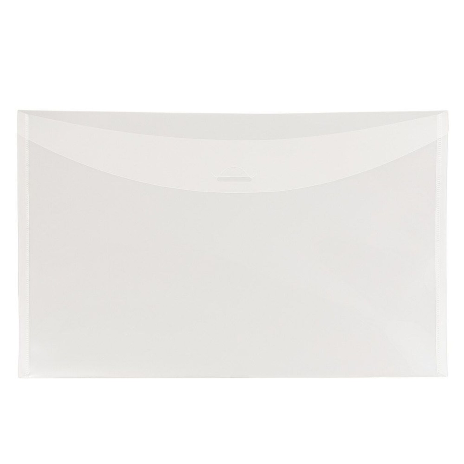 JAM Paper® Plastic Envelopes with Tuck Flap Closure, Legal Booklet, 9 x 14 1/4, Clear, 12/pack