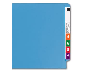Smead End-Tab File Folders, Shelf-Master Reinforced Straight-Cut Tab, Letter Size, Blue, 100/Box (25010)