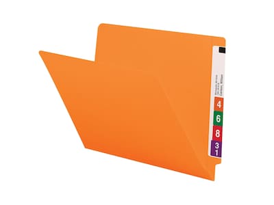 Smead End-Tab File Folders, Shelf-Master Reinforced Straight-Cut Tab, Letter Size, Orange, 100/Box (25510)