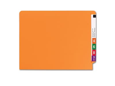 Smead End-Tab File Folders, Shelf-Master Reinforced Straight-Cut Tab, Letter Size, Orange, 100/Box (