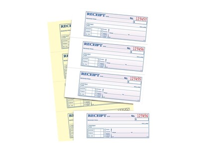 TOPS 2-Part Carbonless Receipts Book, 2.75L x 7.13W, 200 Forms/Book, Each (TOP 46806)