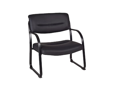 Regency Crusoe Bonded Leather Guest Big & Tall Chair, Black (1106BK)