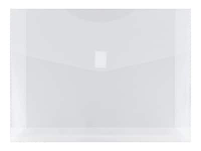 JAM Paper Poly Envelope with Hook & Loop Closure, 2 Expansion, Letter Size, Clear, 12/Pack (218V2CL