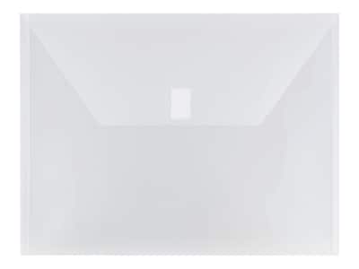 JAM Paper Poly Envelope with Hook & Loop Closure, Letter Size, Clear, 12/Pack (218V0CL)