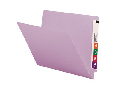 Smead End-Tab File Folders, Shelf-Master Reinforced Straight-Cut Tab, Letter Size, Lavender, 100/Box (25410)