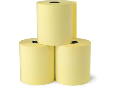Staples® Thermal Cash Register/POS Rolls, 1-Ply, Canary, 3 1/8 x 230, 4/Pack (28402/15156)