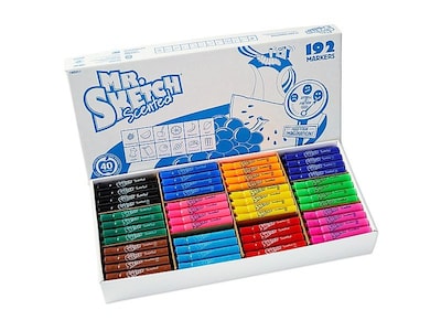 Mr. Sketch Scented Water Based Markers, Chisel, Assorted Colors, 192/Carton (98490)