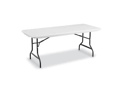 Quill Brand® Folding Table, 6 x 29, White Granite (79123)