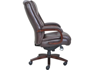 La-Z-Boy Winston Ergonomic Faux Leather Executive Big & Tall Chair, 400 lb. Capacity, Brown (44763)