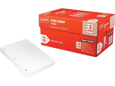 8.5 x 11 Copy Paper, 20 lbs., White, 5000 Sheets/Carton (324791