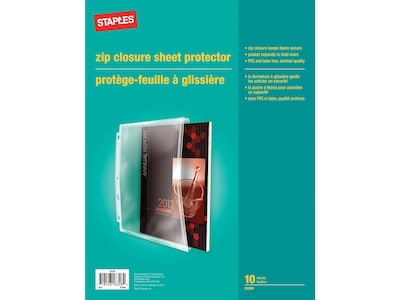 Staples Medium Weight Sheet Protectors, 8-1/2 x 11, Clear, 10/Pack (23259)
