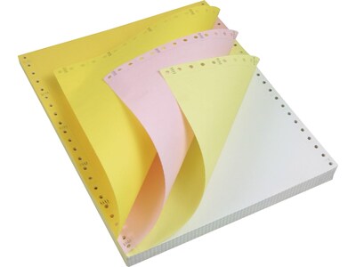 9.5 x 11 4-Part Computer Paper, White/Pink/Canary, 800/Box (26157/287220/38)