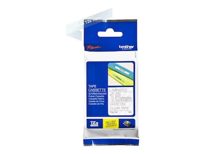 Brother P-touch TZe-145 Laminated Label Maker Tape, 3/4" x 26-2/10', White on Clear (TZe-145)