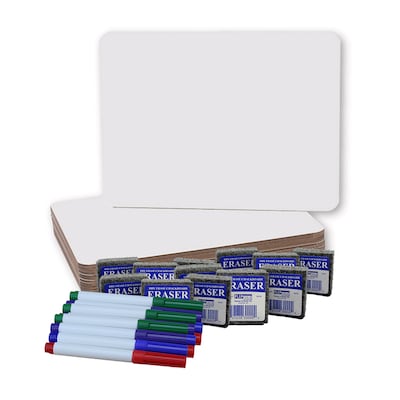Flipside Dry Erase Whiteboard Set, 9" x 12", 12 Sets of 3 (FLP31003)