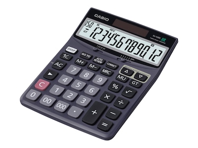 Casio DJ-120D 12-Digit Desktop Calculator, Black