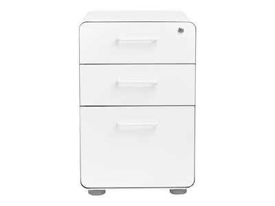 Poppin Stow 3-Drawer White Vertical File Cabinet | Quill.com