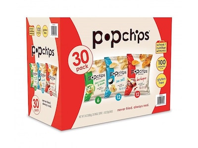 popchips Chips, Variety, 0.8 Oz., 30/Carton (SMC94002)