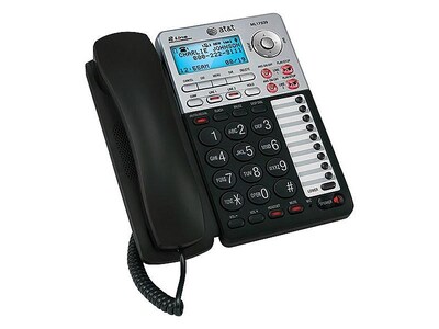 AT&T ML17939 2-Line Corded Phone, Silver/Black