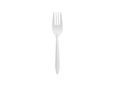 Berkley Square Polypropylene Forks, Medium-Weight, White, 1000/Carton (1012000)