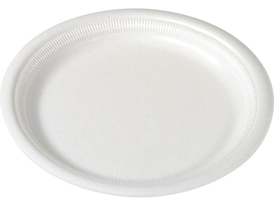 Solo Concorde Foam Plates, White, 125/Pack (9PWCR)