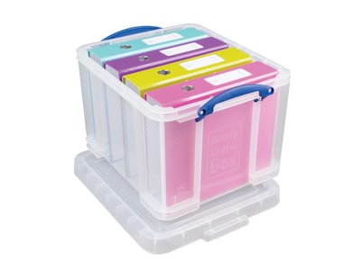 Really Useful Box 32 Liter Snap Lid Storage Bin, Clear, 3/Pack (32LC-PK3C)  | Quill.com