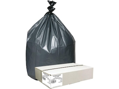Berry Global Platinum Plus 45 Gallon Industrial Trash Bag, 39 x 46, Low Density, 1.55 mil, Gray, 5