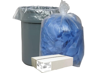 Berry Global Classic 60 Gallon Industrial Trash Bag, 38 x 58, Low Density, 0.9 mil, Clear, 100 Bag