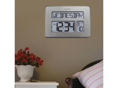 La Crosse Technology Atomic Wall/Table Clock, Metal, 7.5H x 9.75W x 1D (C86279)