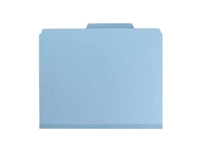 Smead Pressboard Classification Folders with SafeSHIELD Fasteners, 2" Expansion, Letter Size, 2 Dividers, Blue, 10/Box (14081)
