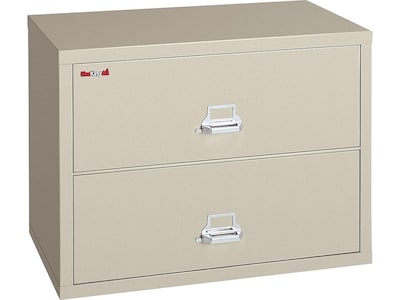 FireKing Classic 2-Drawer Lateral File Cabinet, Fire Resistant, Letter/Legal, Beige, 37.5W (2-3822-