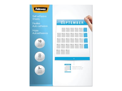 Fellowes Self-Adhesive Laminating Sheets, Letter Size, 9 x 12, 10/Pack (5221501)