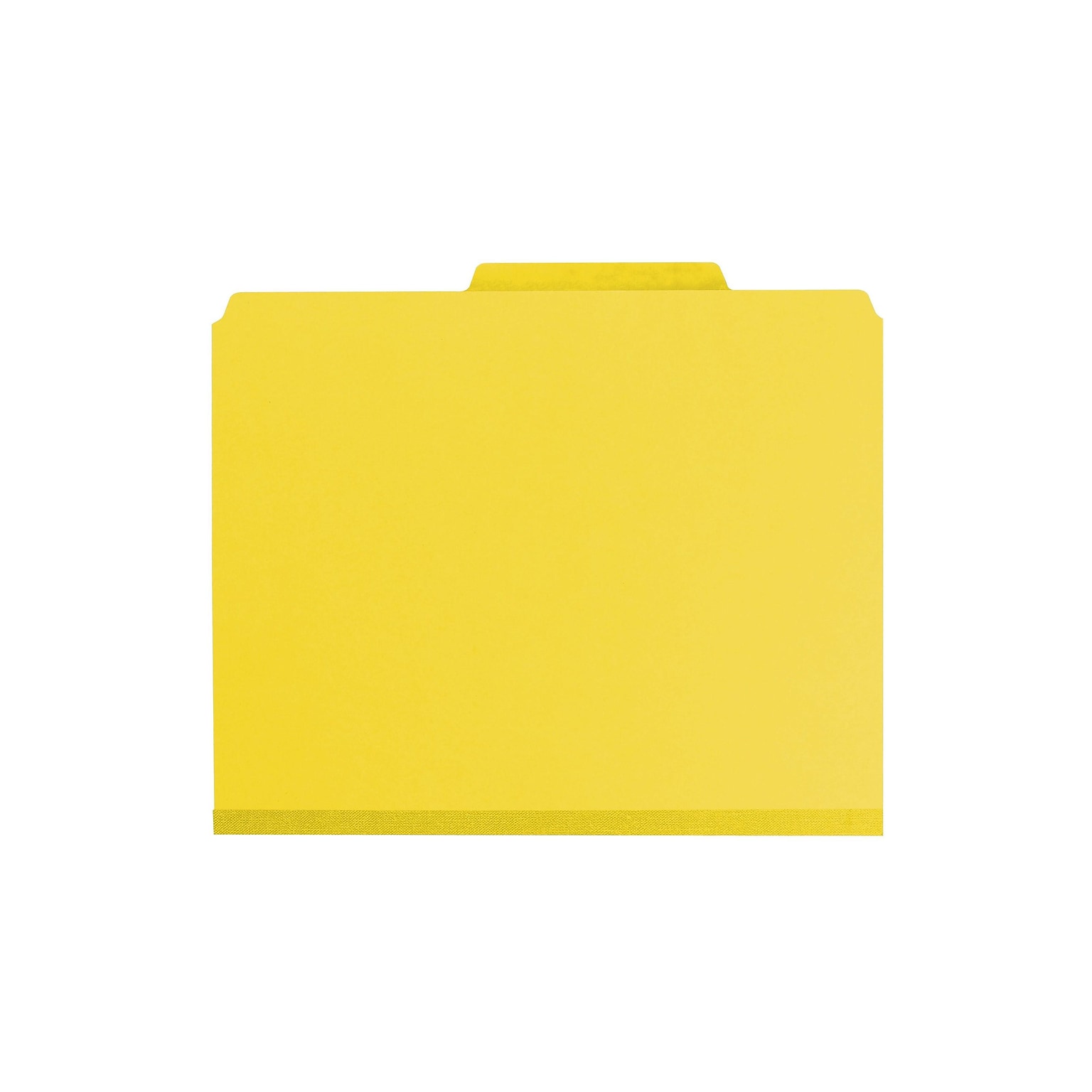 Smead Pressboard Classification Folders with SafeSHIELD Fasteners, 2 Expansion, Letter Size, 2 Dividers, Yellow, 10/Box (14034)
