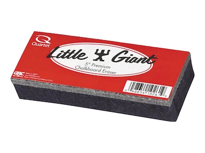 Quartet Little Giant Felt Chalkboard Eraser, 1"H x 2"W x 5"D, Black (804526)